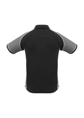 Biz Collection P10112 Nitro Mens Short Sleeve Polo in Black/Grey/White - back view