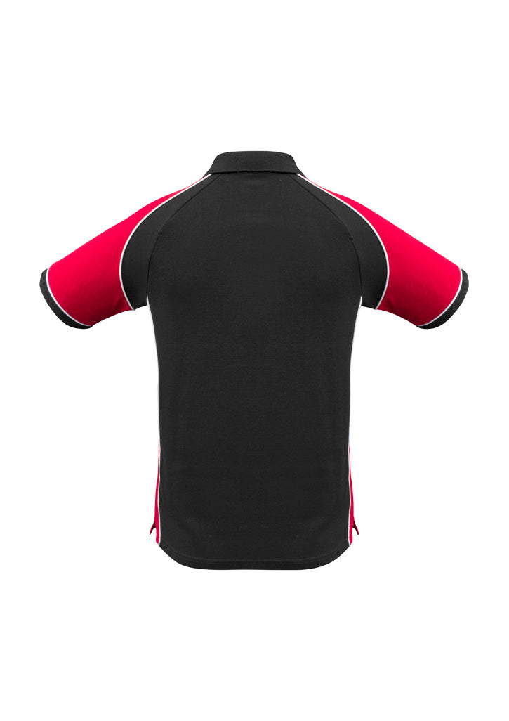 Biz Collection P10112 Nitro Mens Short Sleeve Polo in Black/Red/White - back view
