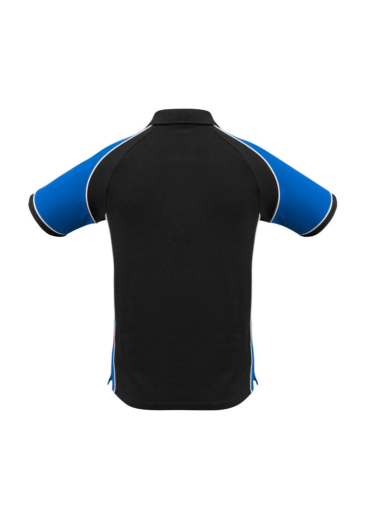 Biz Collection P10112 Nitro Mens Short Sleeve Polo in Black/Royal/White - back view