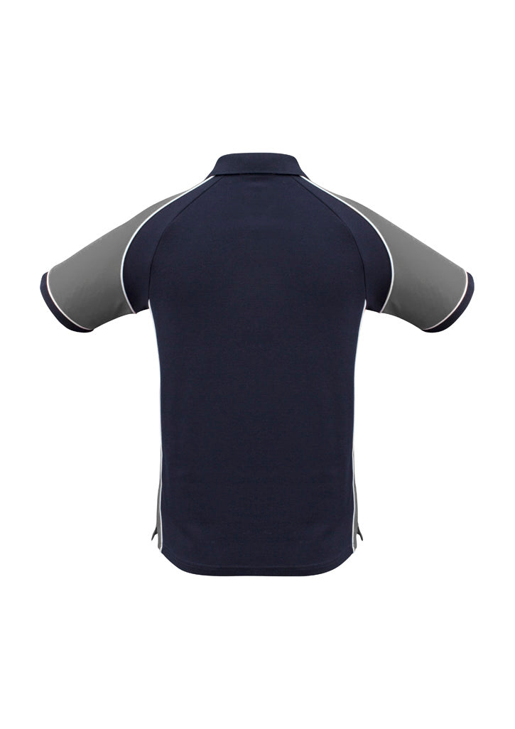 Biz Collection P10112 Nitro Mens Short Sleeve Polo in Navy/Grey/White - back view