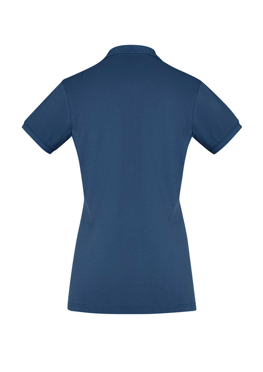 Biz Collection P105LS City Womens Short Sleeve Polo in Mineral Blue - back view