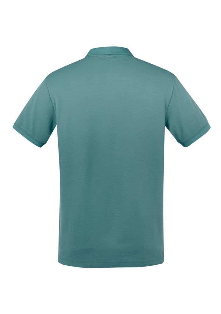 Biz Collection P105MS City Mens Short Sleeve Polo in Jasper Green - back view