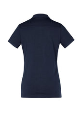 Biz Collection P106LS Aston Womens Short Sleeve Polo in Navy/Silver Grey - back view