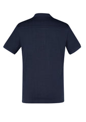Biz Collection P106MS Aston Mens Short Sleeve Polo in Navy/Silver Grey - back view