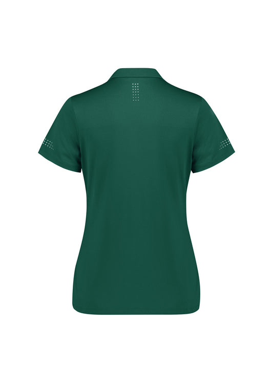 Biz Collection P200LS Balance Womens Short Sleeve Polo in Forest/White - back view