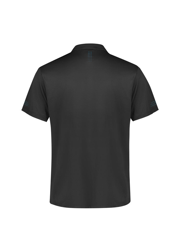 Biz Collection P200MS Balance Mens Short Sleeve Polo in Grey/Cyan - back view