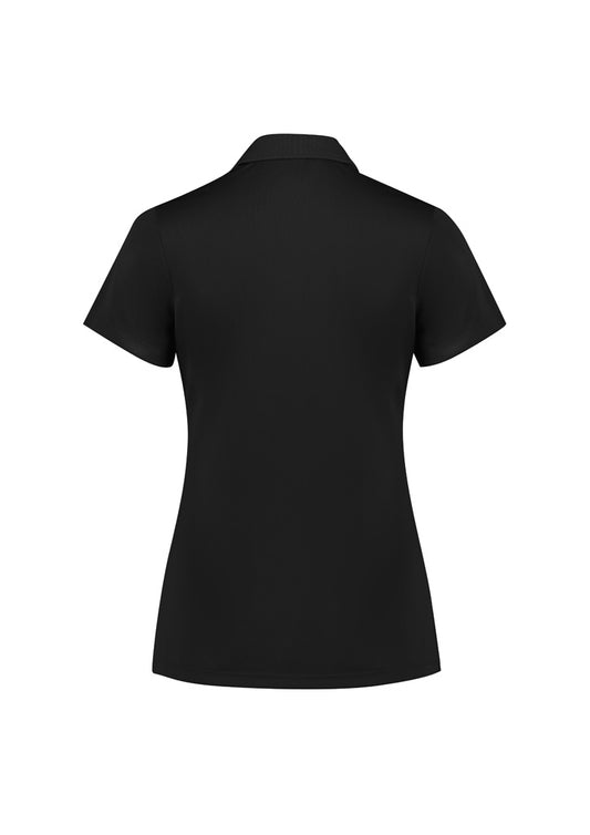 Biz Collection P206LS Action Womens Short Sleeve Polo in Black - back view