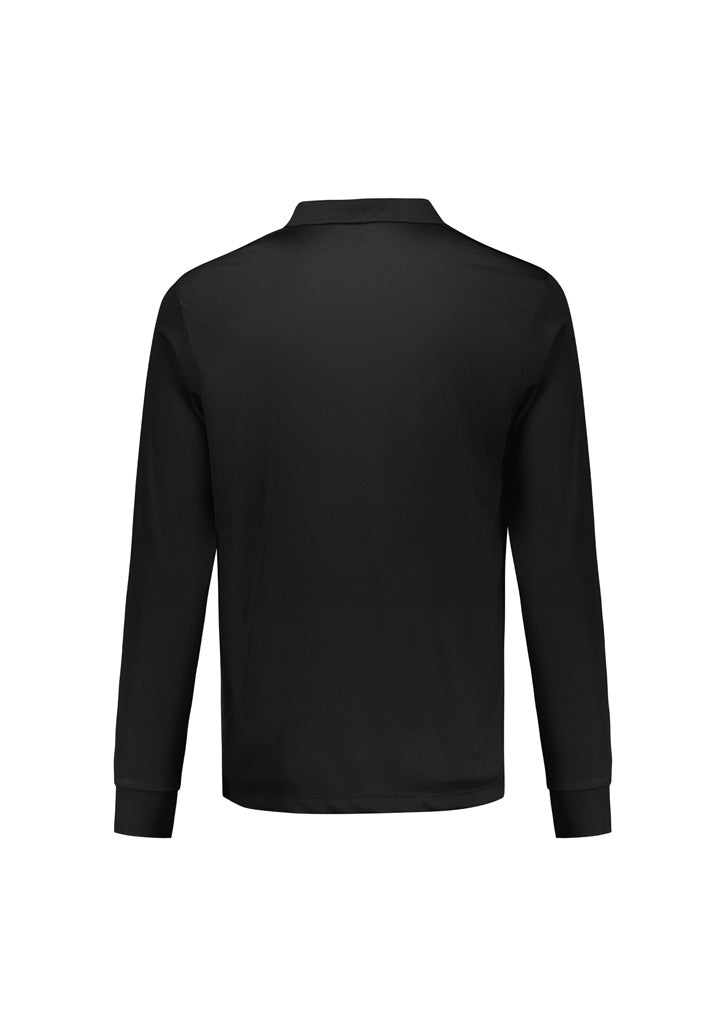 Biz Collection P206ML Action Mens Long Sleeve Polo in Black - back view