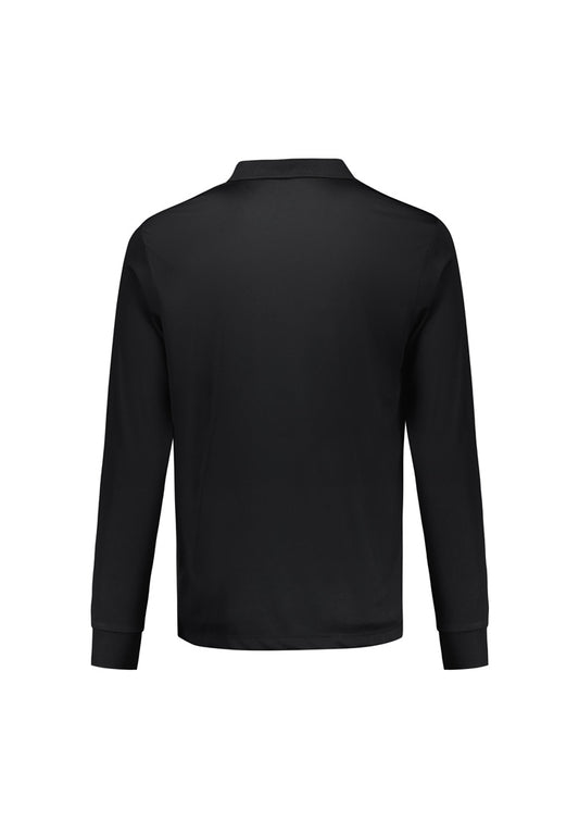 Biz Collection P206ML Action Mens Long Sleeve Polo in Black - back view