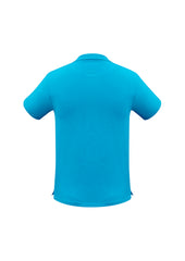Biz Collection P2100 Neon Mens Short Sleeve Polo in Cyan - back view