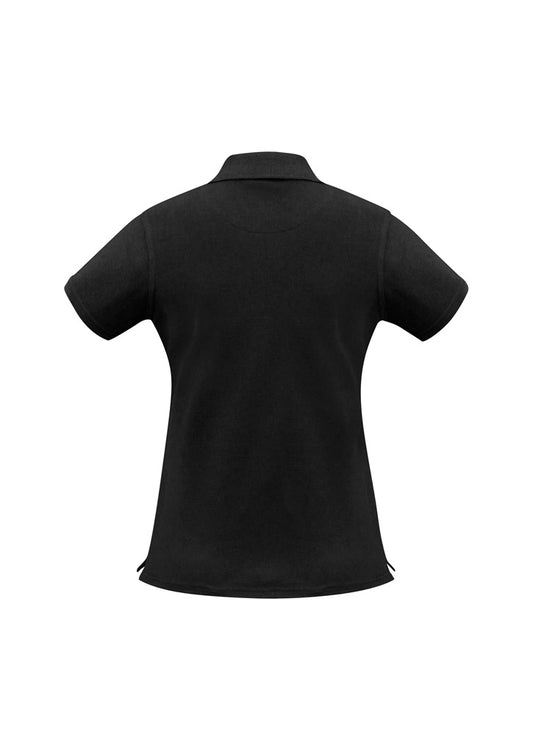 Biz Collection P2125 Neon Womens Short Sleeve Polo in Black - back view