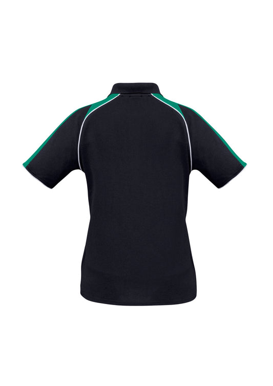 Biz Collection P225LS Triton Womens Short Sleeve Polo in Navy/Kelly Green/White - back view