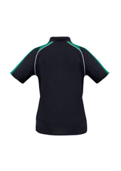 Biz Collection P225LS Triton Womens Short Sleeve Polo in Navy/Kelly Green/White - back view