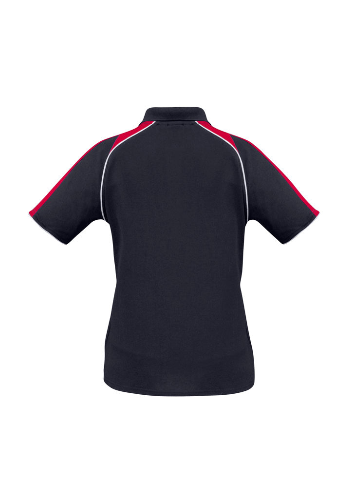 Biz Collection P225LS Triton Womens Short Sleeve Polo in Navy/Red/White - back view