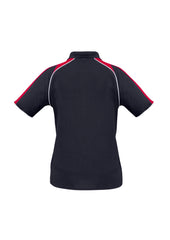 Biz Collection P225LS Triton Womens Short Sleeve Polo in Navy/Red/White - back view