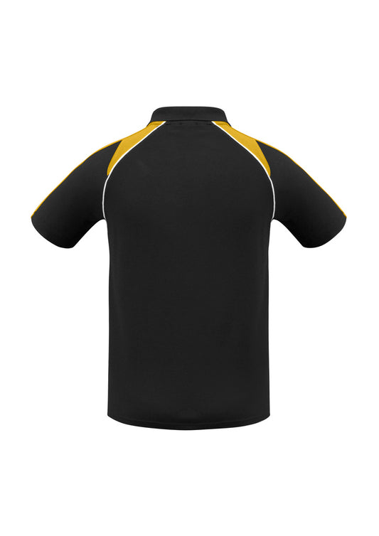 Biz Collection P225MS Triton Mens Short Sleeve Polo in Black/Gold/White - back view