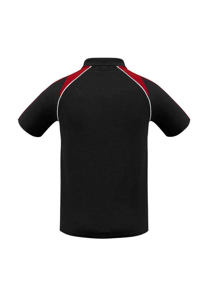 Biz Collection P225MS Triton Mens Short Sleeve Polo in Black/Red/White - back view
