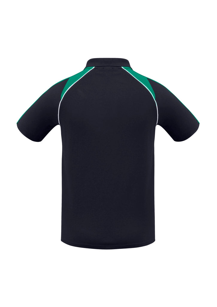 Biz Collection P225MS Triton Mens Short Sleeve Polo in Navy/Kelly Green/White - back view