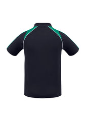 Biz Collection P225MS Triton Mens Short Sleeve Polo in Navy/Kelly Green/White - back view