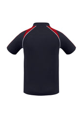 Biz Collection P225MS Triton Mens Short Sleeve Polo in Navy/Red/White - back view
