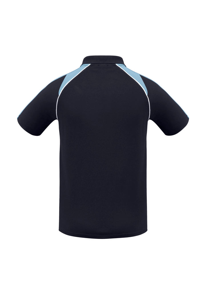Biz Collection P225MS Triton Mens Short Sleeve Polo in Navy/Spring Blue/White - back view