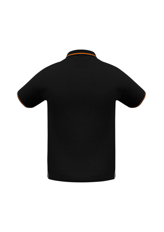 Biz Collection P226MS Jet Mens Short Sleeve Polo in Black/Orange - back view