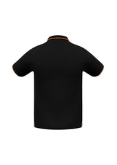 Biz Collection P226MS Jet Mens Short Sleeve Polo in Black/Orange - back view