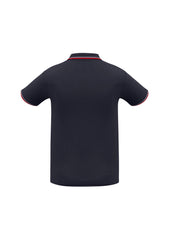 Biz Collection P227MS Cambridge Mens Short Sleeve Polo in Navy/Red/White - back view