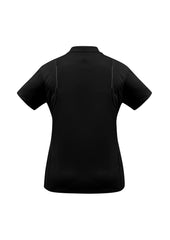 Biz Collection P244LS United Womens Short Sleeve Polo in Black/Ash - back view