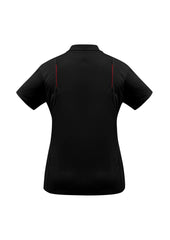 Biz Collection P244LS United Womens Short Sleeve Polo in Black/Red - back view