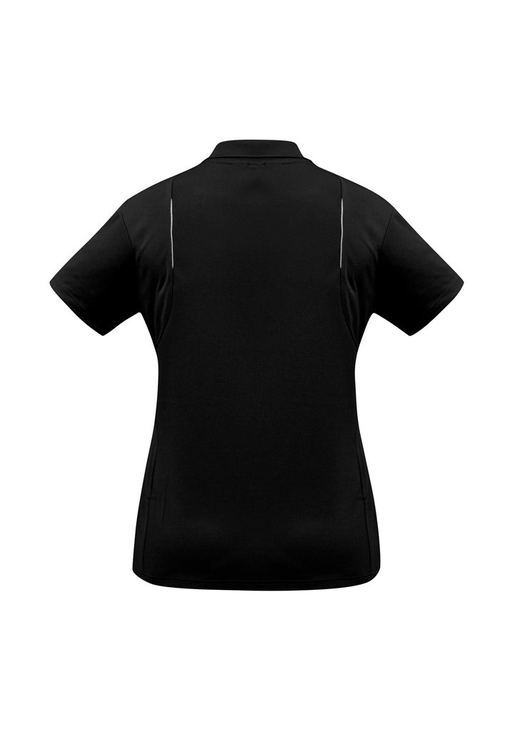 Biz Collection P244LS United Womens Short Sleeve Polo in Black/White - back view
