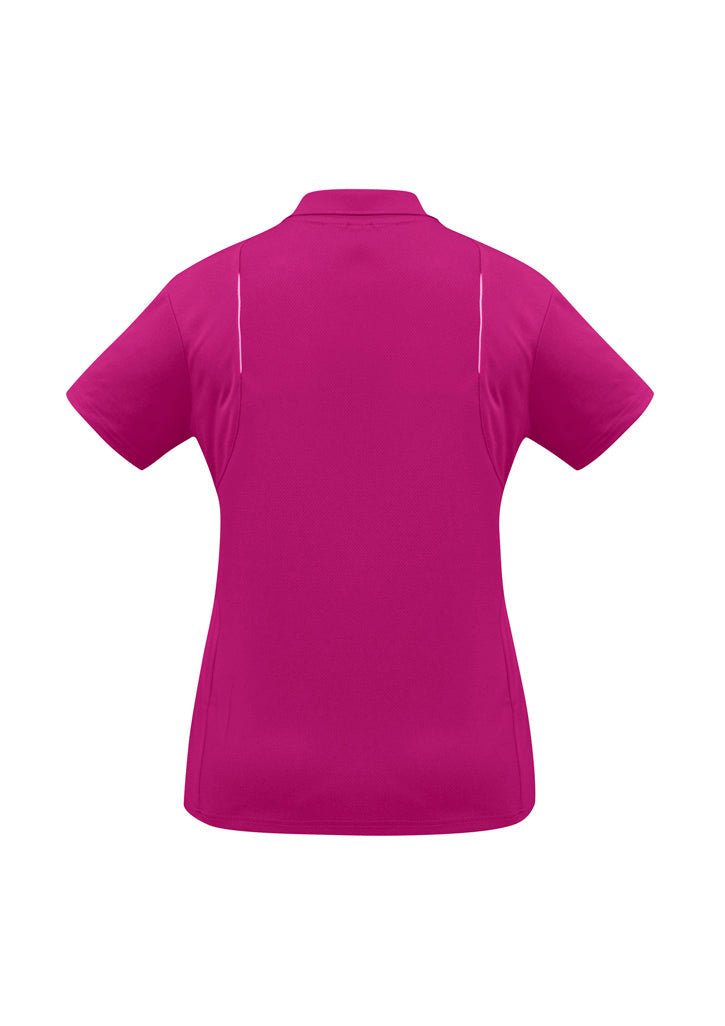 Biz Collection P244LS United Womens Short Sleeve Polo in Magenta/White - back view