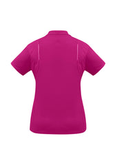 Biz Collection P244LS United Womens Short Sleeve Polo in Magenta/White - back view