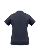 Biz Collection P244LS United Womens Short Sleeve Polo in Navy/Magenta - back view