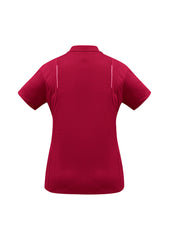 Biz Collection P244LS United Womens Short Sleeve Polo in Red/White - back view