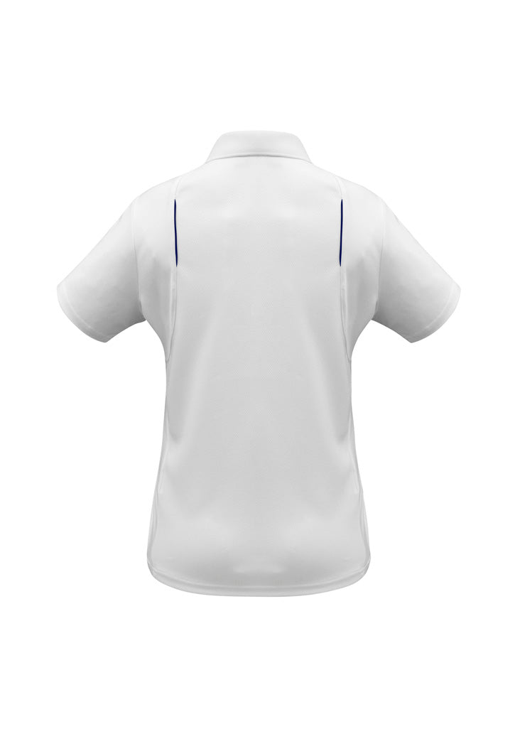 Biz Collection P244LS United Womens Short Sleeve Polo in White/Navy - back view