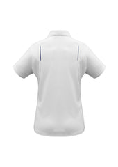 Biz Collection P244LS United Womens Short Sleeve Polo in White/Navy - back view