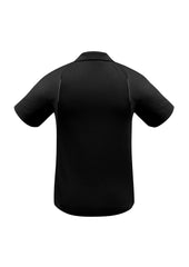 Biz Collection P244MS United Mens Short Sleeve Polo in Black/Ash - back view