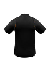 Biz Collection P244MS United Mens Short Sleeve Polo in Black/Gold - back view