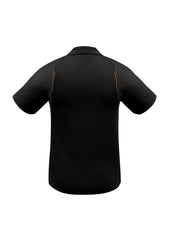 Biz Collection P244MS United Mens Short Sleeve Polo in Black/Orange - back view