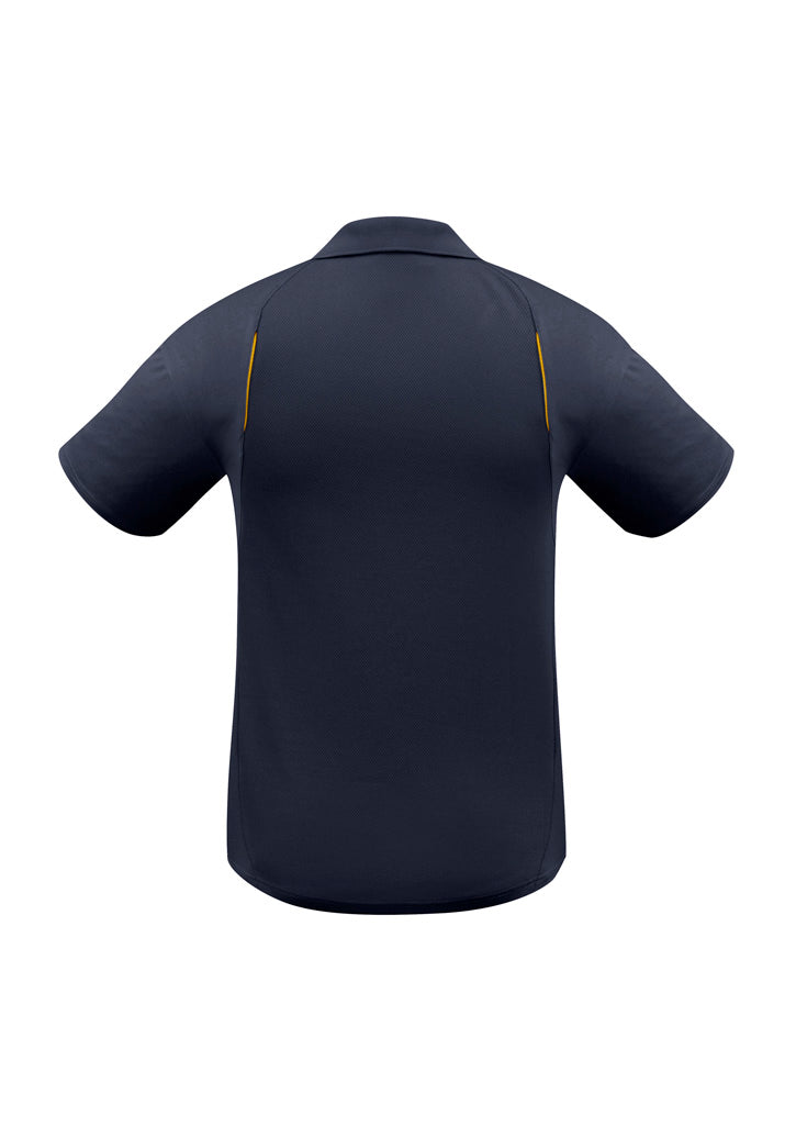 Biz Collection P244MS United Mens Short Sleeve Polo in Navy/Gold - back view