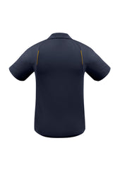 Biz Collection P244MS United Mens Short Sleeve Polo in Navy/Gold - back view
