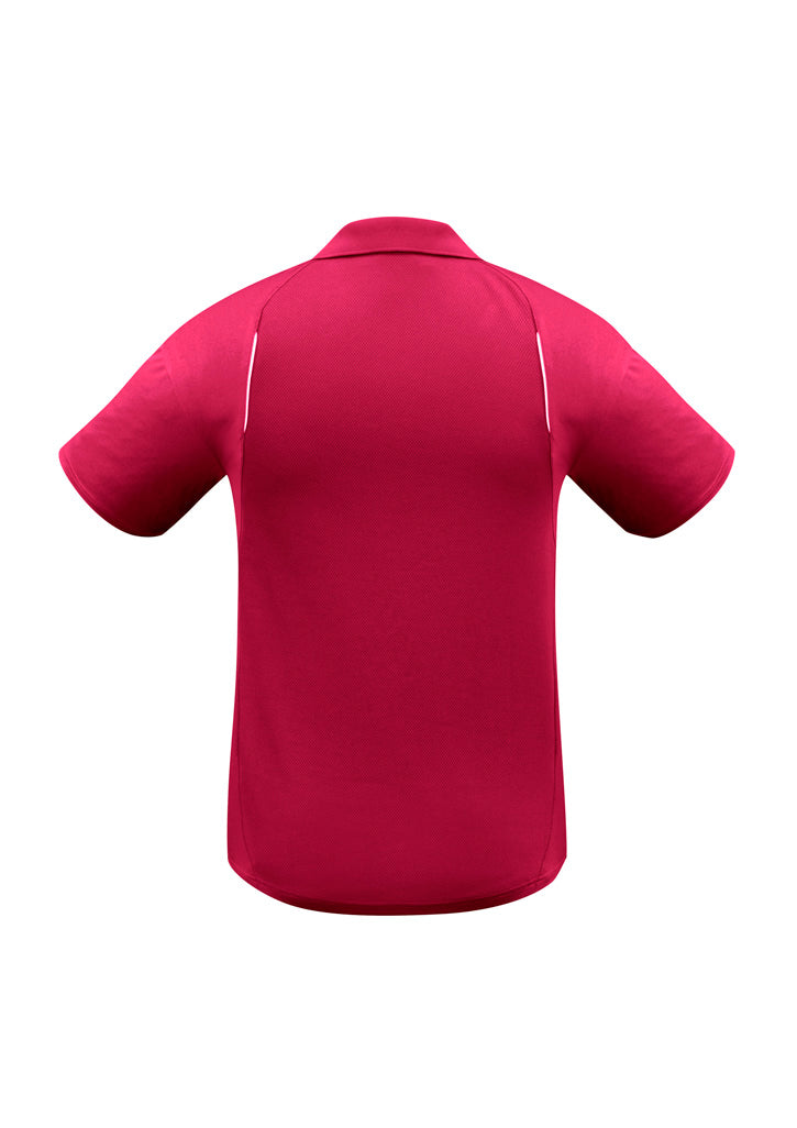 Biz Collection P244MS United Mens Short Sleeve Polo in Red/White - back view