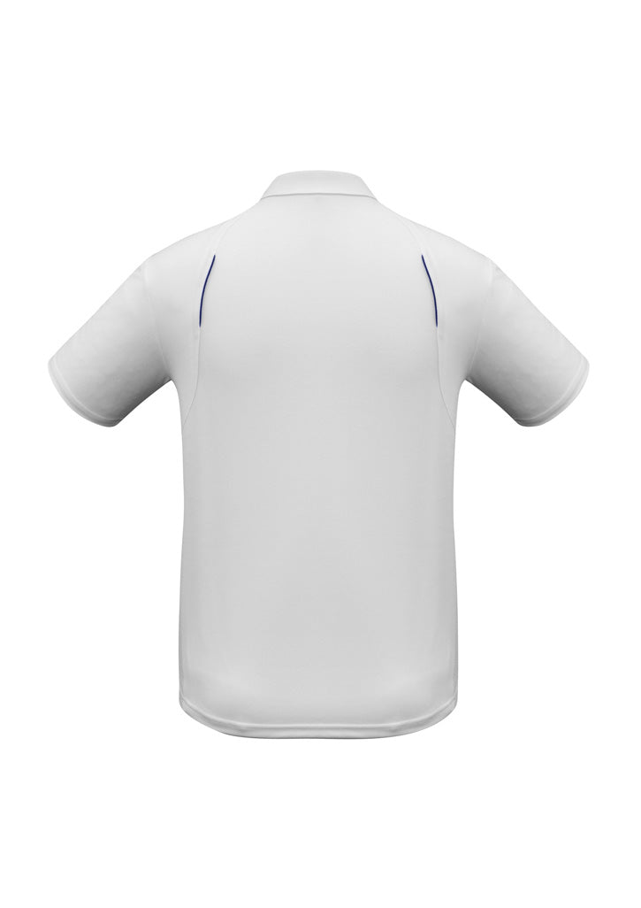 Biz Collection P244MS United Mens Short Sleeve Polo in White/Navy - back view