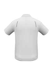 Biz Collection P244MS United Mens Short Sleeve Polo in White/Navy - back view