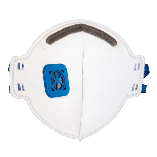 Portwest P251 FFP2 Valved Dust Mist Fold Flat Respirator (Pk20) in White - back view