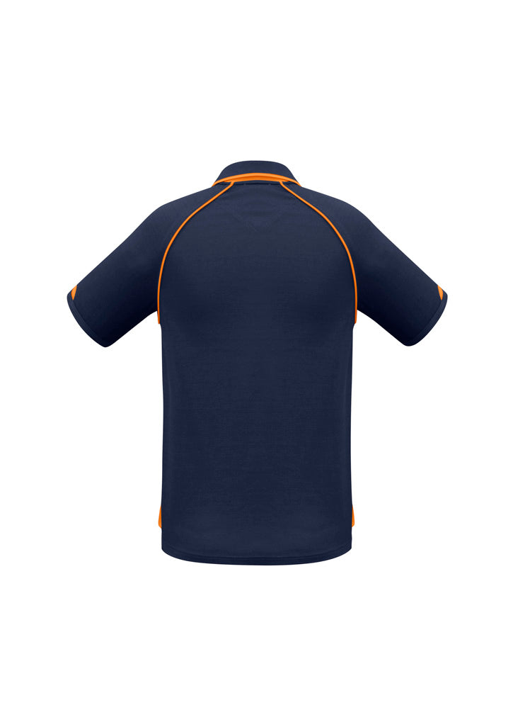 Biz Collection P29012 Fusion Mens Short Sleeve Polo in Navy/Fluoro Orange - back view