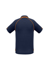 Biz Collection P29012 Fusion Mens Short Sleeve Polo in Navy/Fluoro Orange - back view