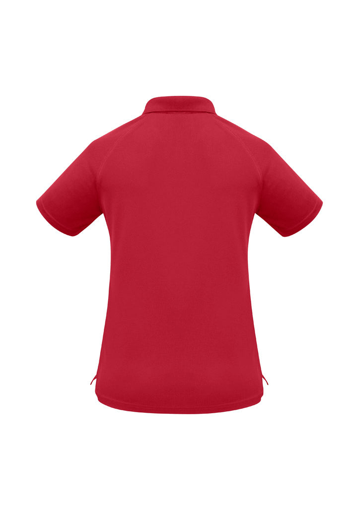 Biz Collection P300LS Sprint Womens Short Sleeve Polo in Red - back view