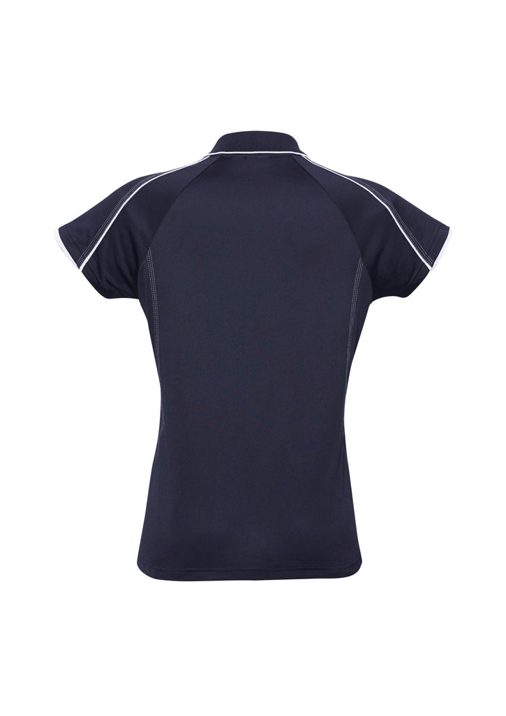 Biz Collection P303LS Blade Womens Short Sleeve Polo in Navy/White - back view